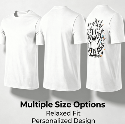 Customized pattern cotton short-sleeve T-shirt, colorful splashing smile print on the back, customizable picture and text personalized T-shirt, men's and women's same style casual loose everyday stre