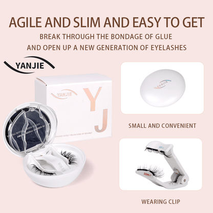 No Glue Soft Magnetic Clip On Eyelashes, Sweetheart Natural C-Curl Fluffy Layer Reusable Lashes Sweet Energetic Eye Makeup