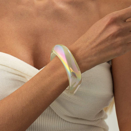 Iridescent Resin Uneven Bangle