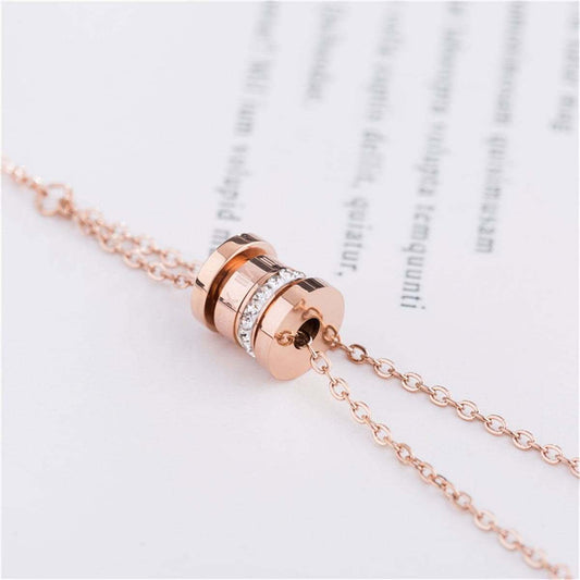 Cubic Zirconia & Rose Goldtone Coil Ring Pendant Necklace
