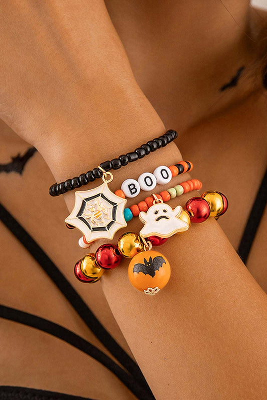 Threaded Pear Halloween Beaded Bracelet