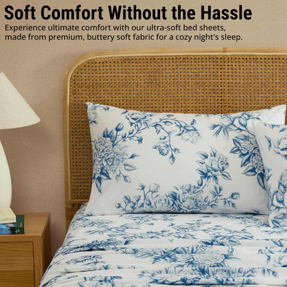 Rose Toile Blue-