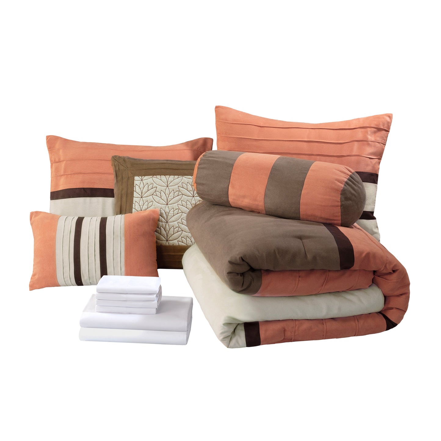 Elegant Comfort 12-Piece Cirena Micro suede Comforter Set, Includes 6-Piece Sheet Set with Double Sided Storage Pockets