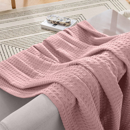 Elegant Comfort Cotton Waffle Blanket