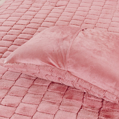 Elegant Comfort Fluffy 3-Piece Faux Rabbit Fur Comforter Set