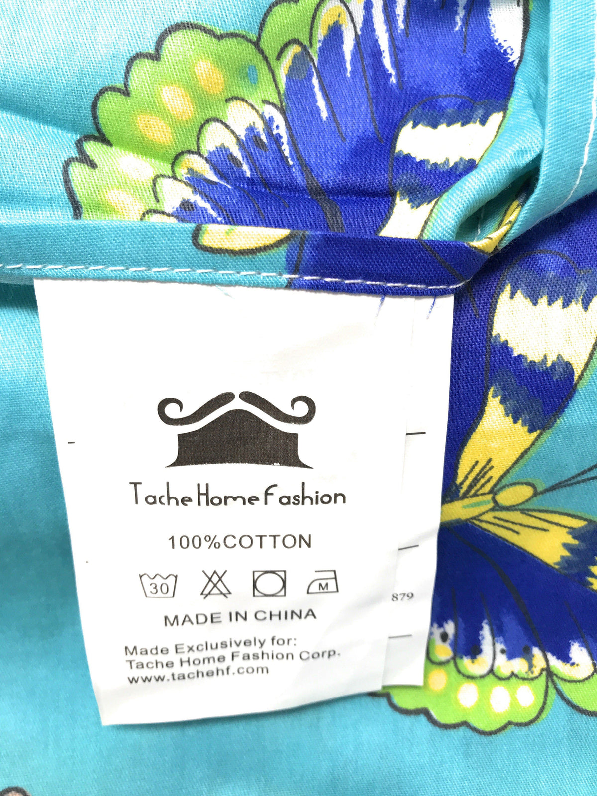 Tache Butterfly Wonderland Cotton Aqua Floral Duvet Cover (2142)