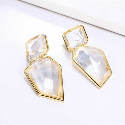 Goldtone & Acrylic Statement Drop Earring