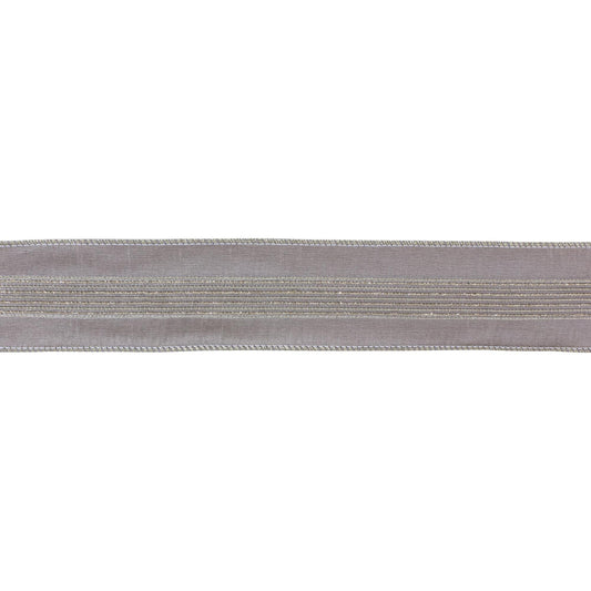 Melrose International Grey Glittered Ribbon 2.5" x 10 yds.