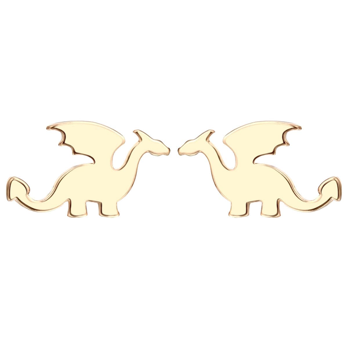 Goldtone Dragon Stud Earrings