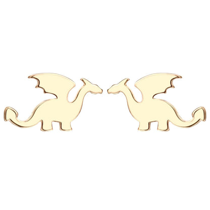 Goldtone Dragon Stud Earrings