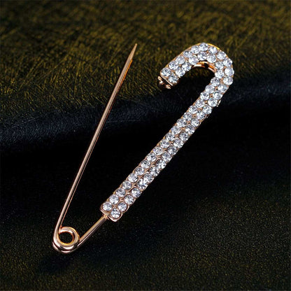 Cubic Zirconia & Goldtone Pin Brooch