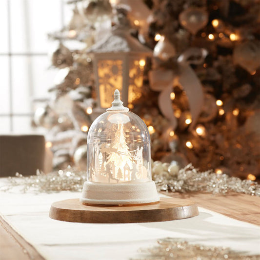 Melrose International LED Rotating Santa's Sleigh Globe 8.5"H