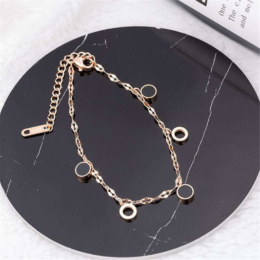 Black Shell & Rose Goldtone Bracelet