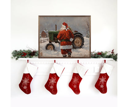 Kendrick Home Santa With Green Tractor