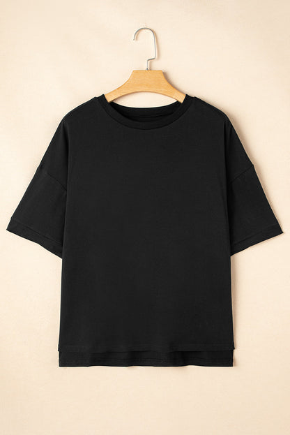 Threaded Pear Ayra Loose Half Sleeve Hi Low Hem Top