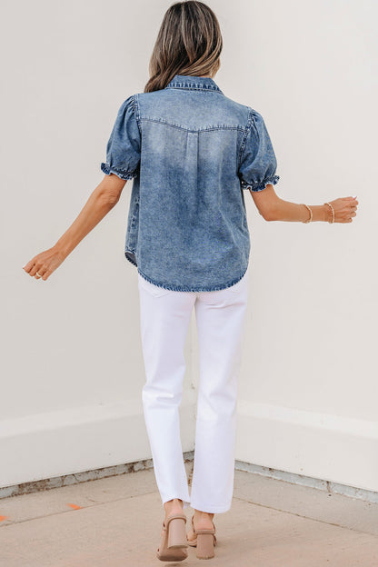 Threaded Pear Ariana Short Sleeve Snap Shirt