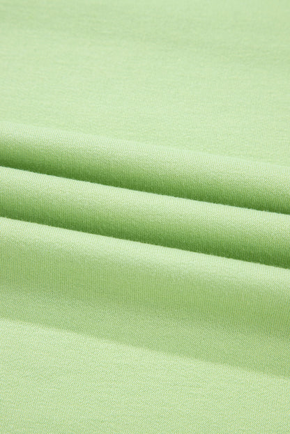 Meadow Mist Green Solid Loose V Neck Half Sleeve Tee and Shorts