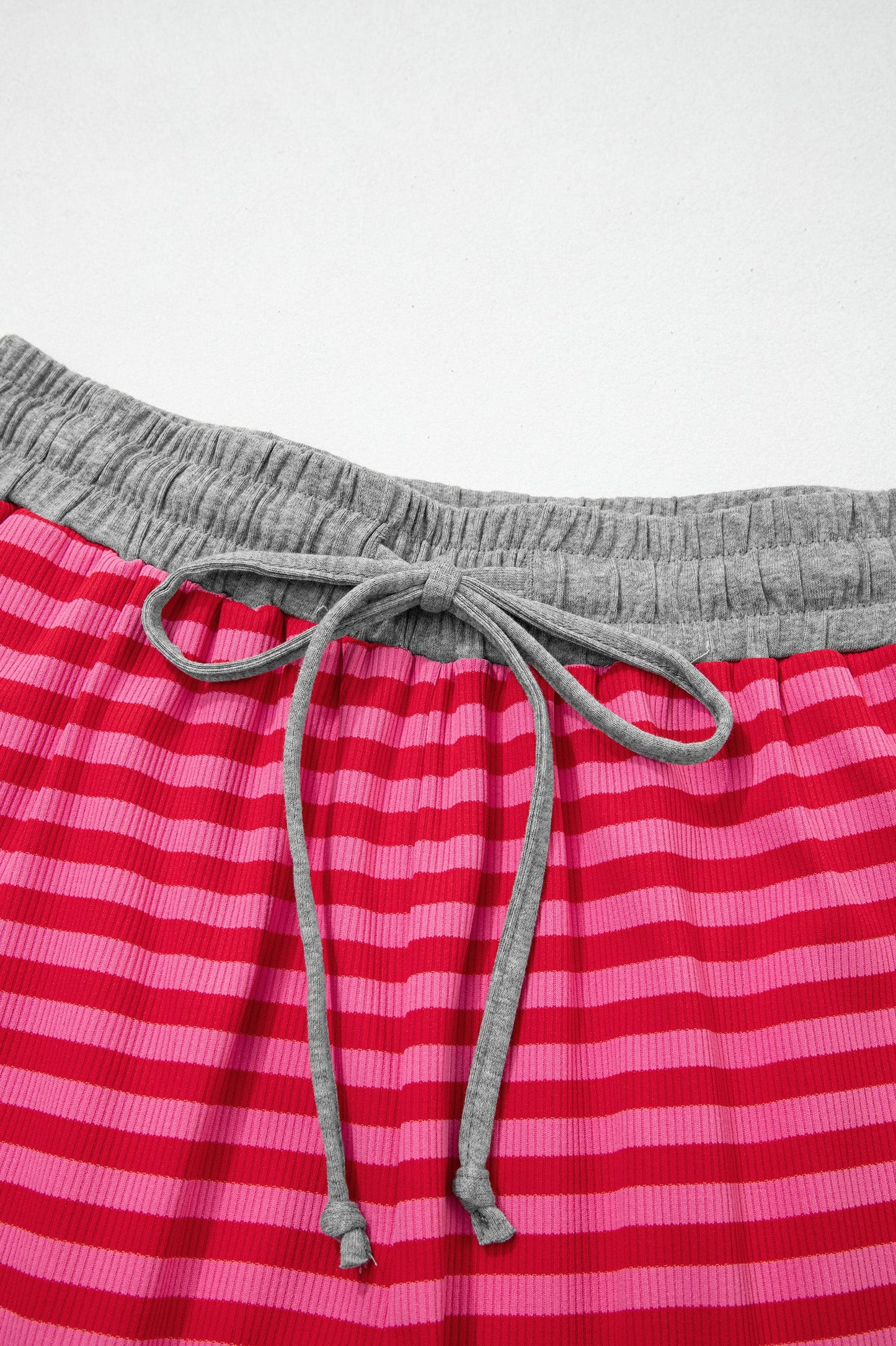 Threaded Pear Ocean Waist Casual Ribbed Shorts