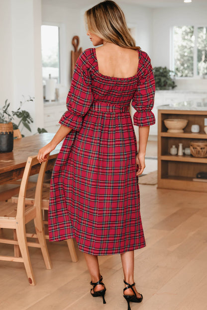 Threaded Pear Jazmin Waist Flared Midi Dress