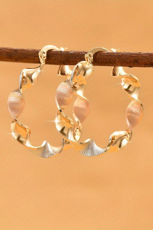 Threaded Pear Julieta Plated alloy Hoop Earrings