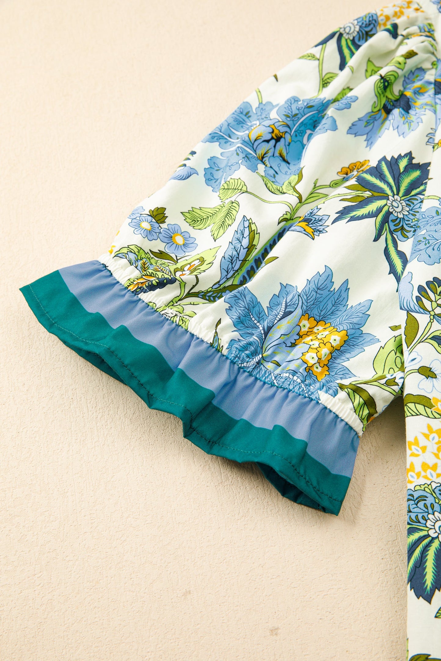 Threaded Pear Alisson Short Sleeve Floral Plus Blouse