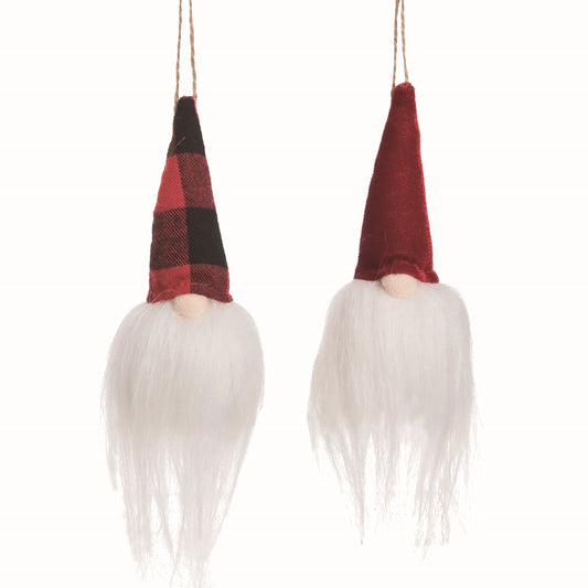 Multicolor Christmas Plush Gnome Ornaments Set of 2 for Holiday Tree Decor Polyester