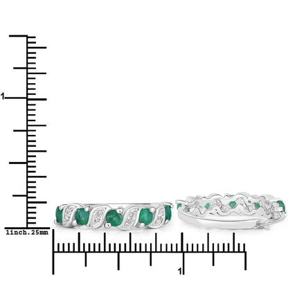 Genuine Green Emerald Hoop Earrings