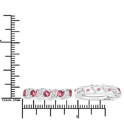 Genuine Pink Tourmaline Hoop Earrings