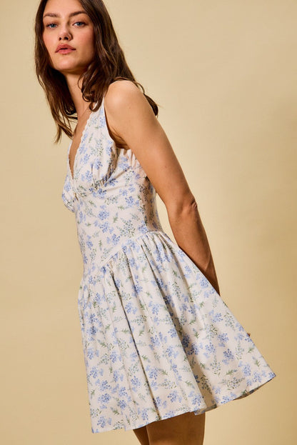 SO ME Floral Print Fit and Flare Dress