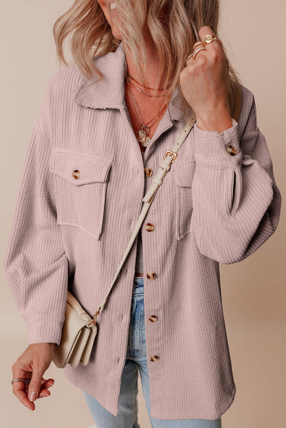 Threaded Pear Eleanor Corduroy Flap Up Shacket