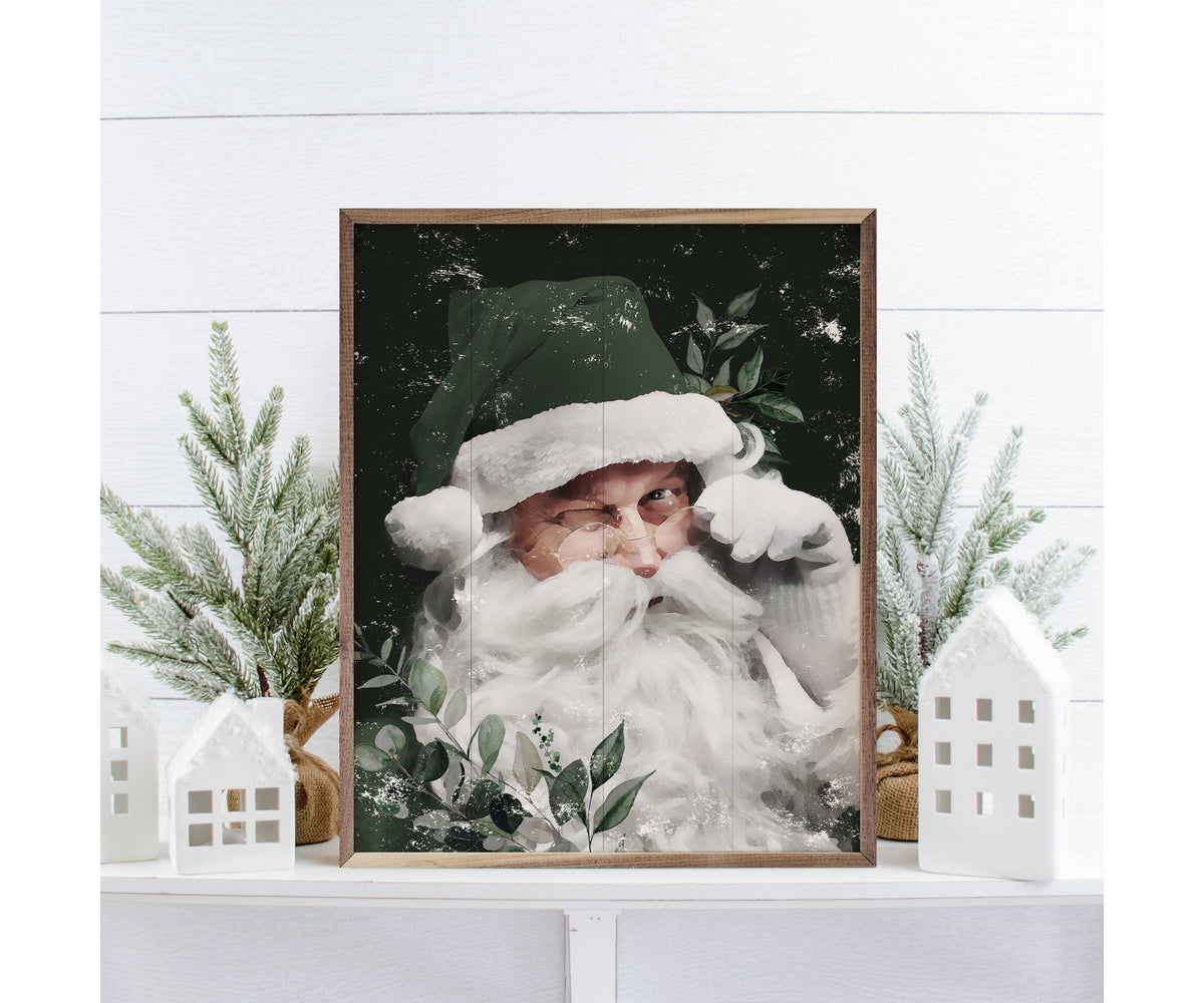 Kendrick Home Winking Santa With Green Hat