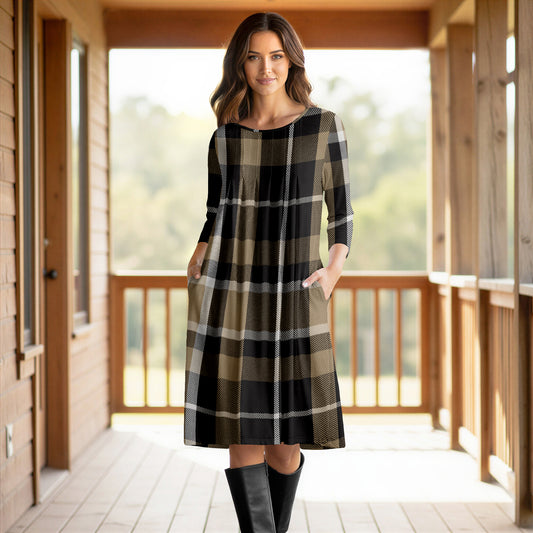 Beige and Black-