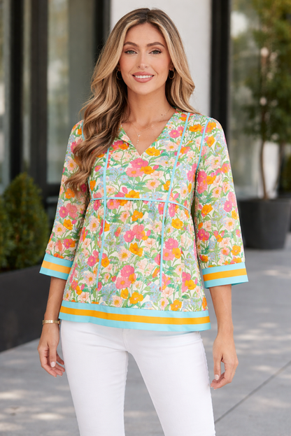 Threaded Pear Adley Puff Sleeve Babydoll Blouse