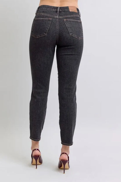 Judy Blue Full Size Mid Rise Tummy Control Slim Jeans Plus Size