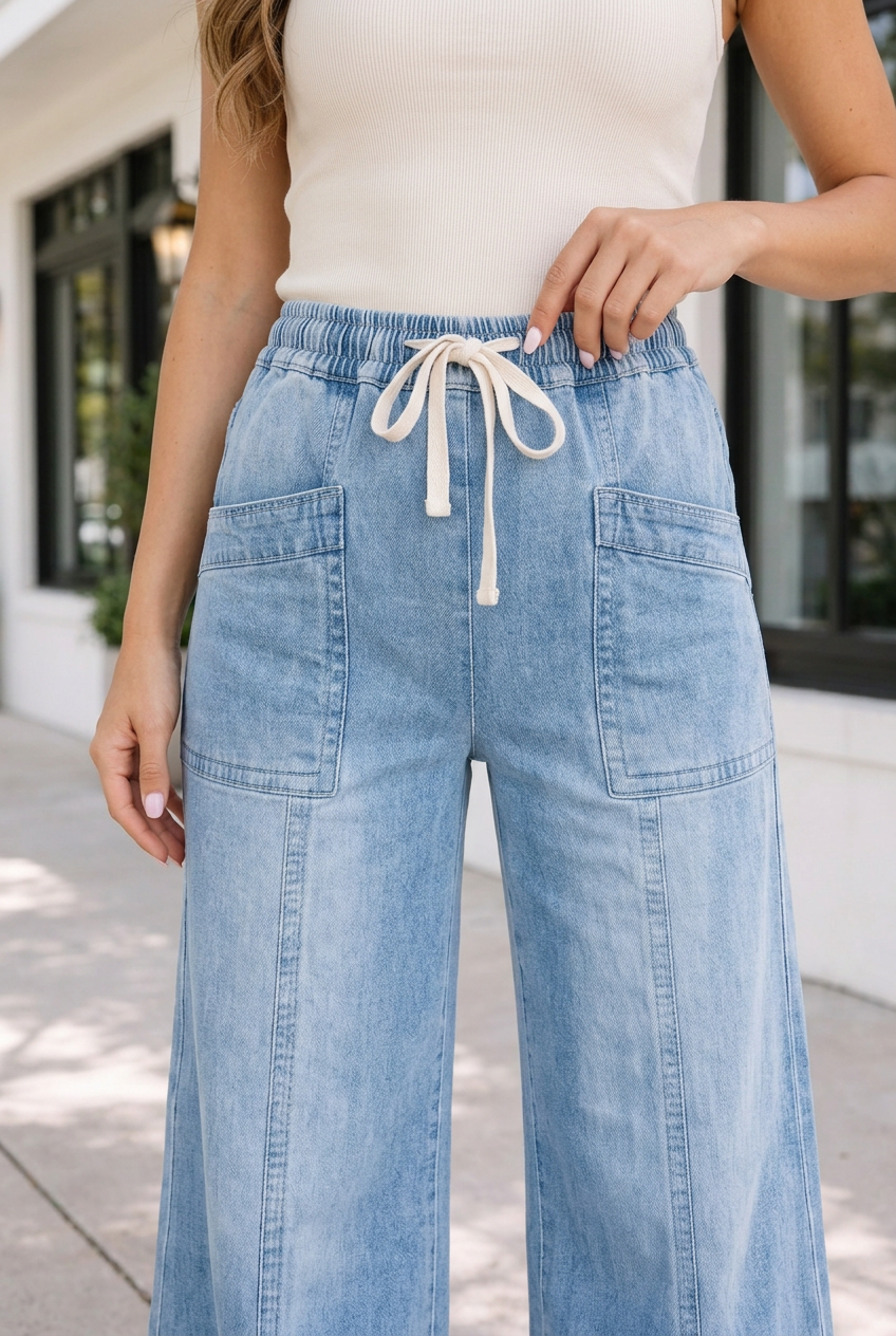 Threaded Pear Amia Leg Ankle Length Jeans