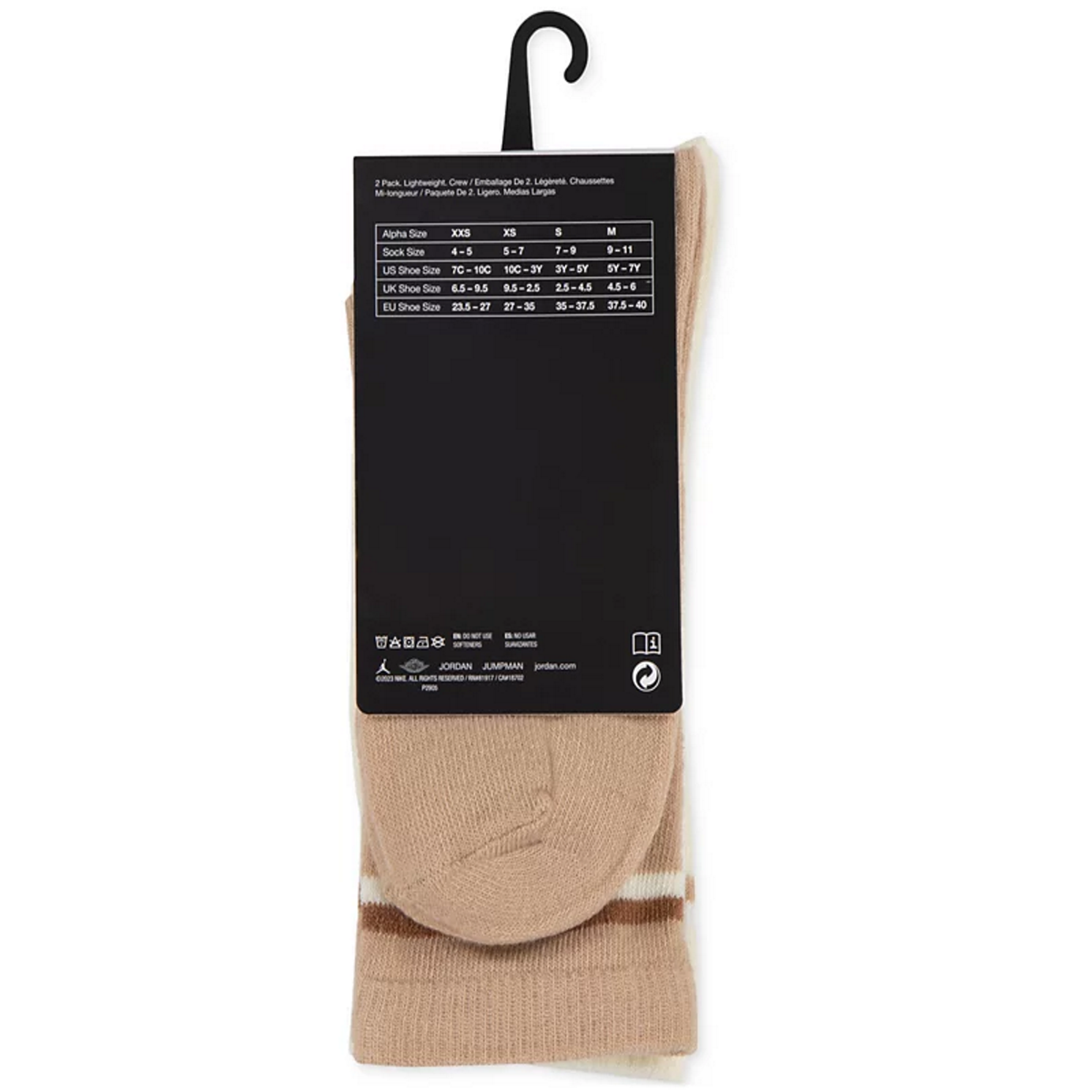 Air Jordan Youth Diamond Logo High Crew Socks 2 Pack Coconut Milk