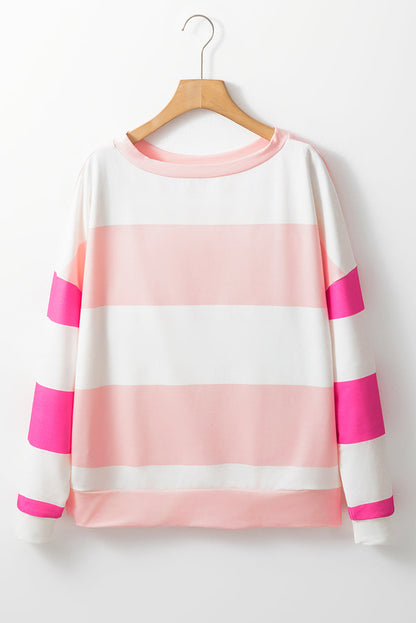 Threaded Pear Iris Striped Long Sleeve Top