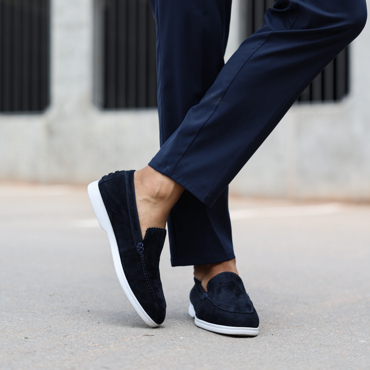 Navy Suede-
