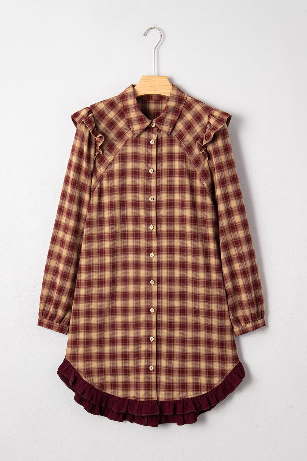 Threaded Pear Novalee Mini Shirt Dress Long Sleeve Top