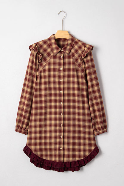Threaded Pear Novalee Mini Shirt Dress Long Sleeve Top