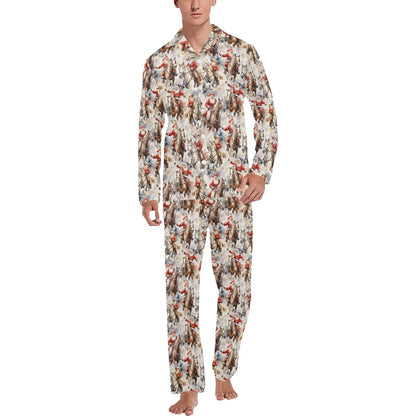 Western Cowboy Santa Christmas Men's Pajamas