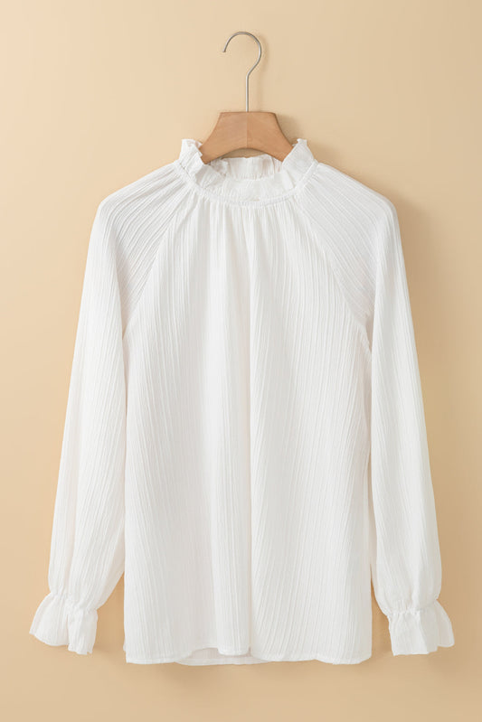 Threaded Pear Lanabina Ripple Bubble Sleeve Blouse