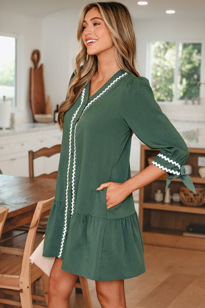 Threaded Pear Xyla Bracelet Sleeve Shift Dress