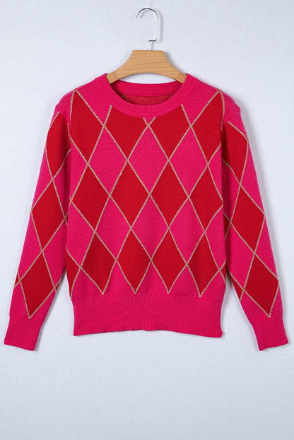 Threaded Pear Wynter Pattern Knit Casual Sweater