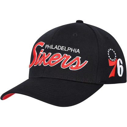 Mitchell & Ness Men's NBA Team Script 2.0 Stretch Snapback 76Ers Snapback Caps