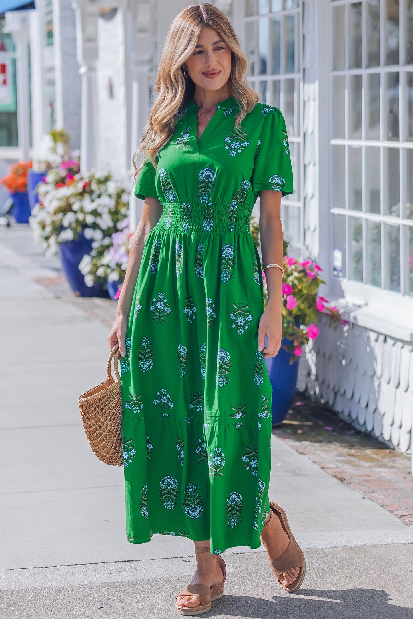 Threaded Pear Davina Ruffle Hem Maxi Dress