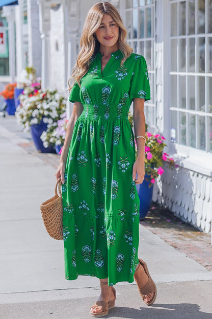 Threaded Pear Davina Ruffle Hem Maxi Dress