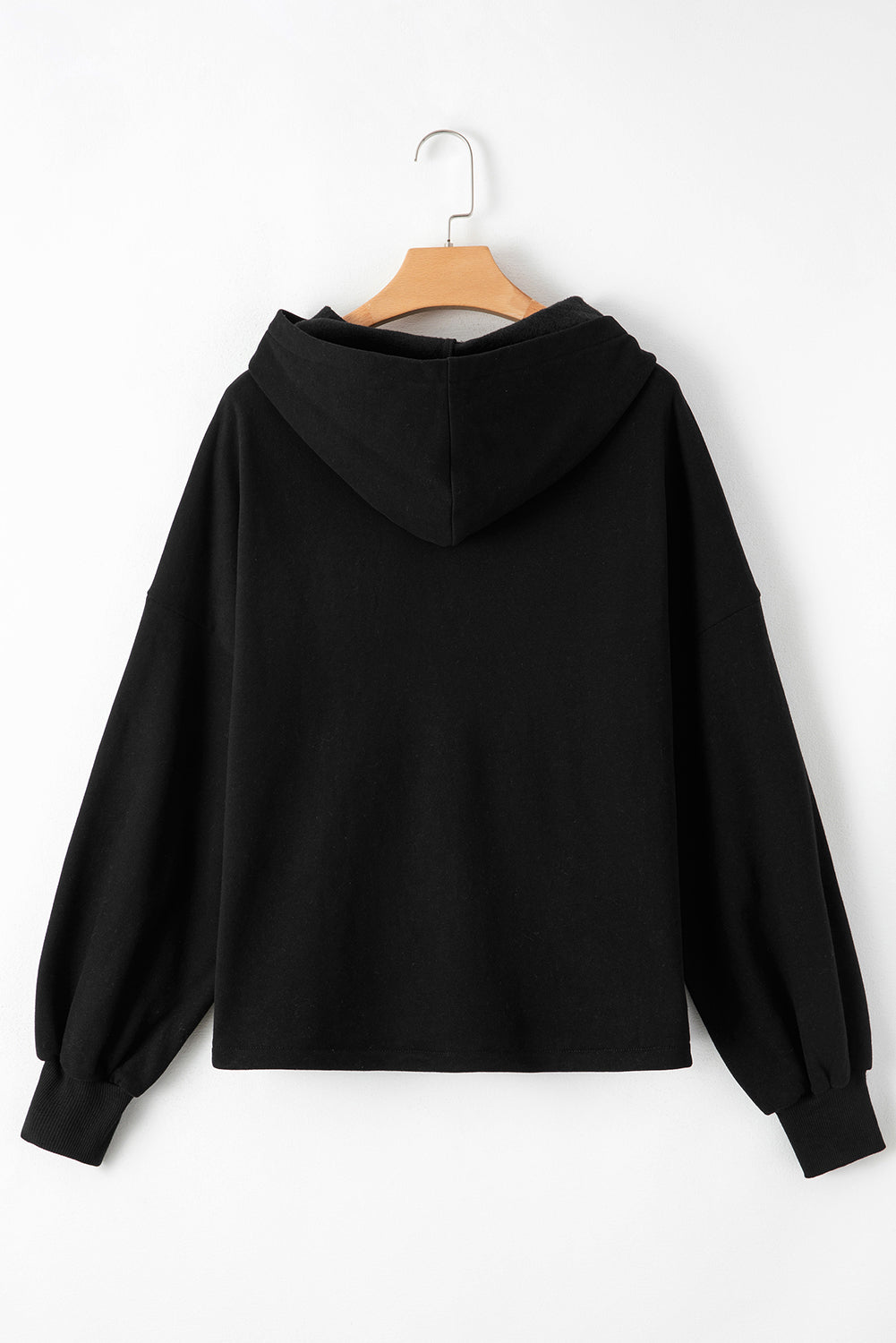 Threaded Pear Kate Fleece Lined Half Zipper Kangaroo Pockets Loose Hoodie