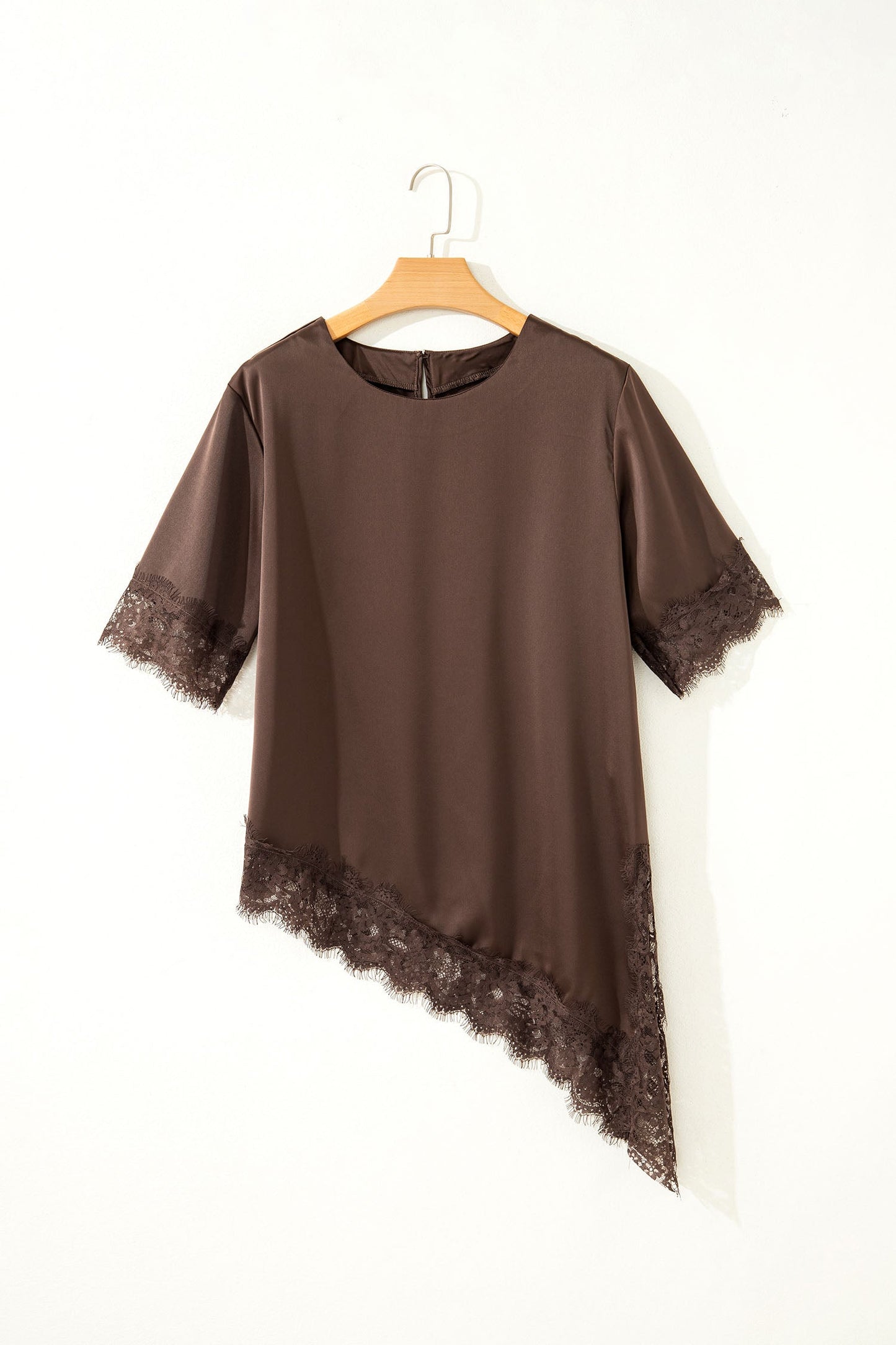 Threaded Pear Saige Short Sleeve Satin Top