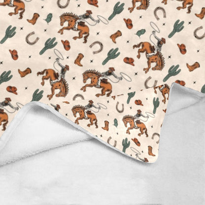 Rodeo Cowboy Throw Blanket Ultra-Soft Micro Fleece Blanket 60" x 80" Made in America